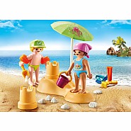 Playmobil Kids with Sand Castle
