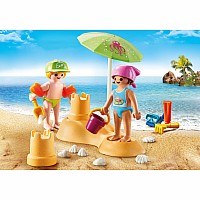 Playmobil Kids with Sand Castle