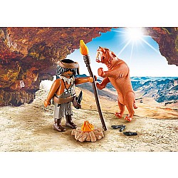 Caveman with Sabertooth Tiger