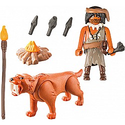 Caveman with Sabertooth Tiger