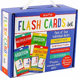 Math Flash Card Set: Addition, Subtraction, Multiplication, and Division Four-Deck Set