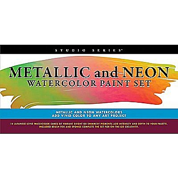 Studio Series Metallic and Neon Watercolor Paint Set