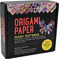 Origami Paper Washi Patterns (12 Designs, 500 Sheets)
