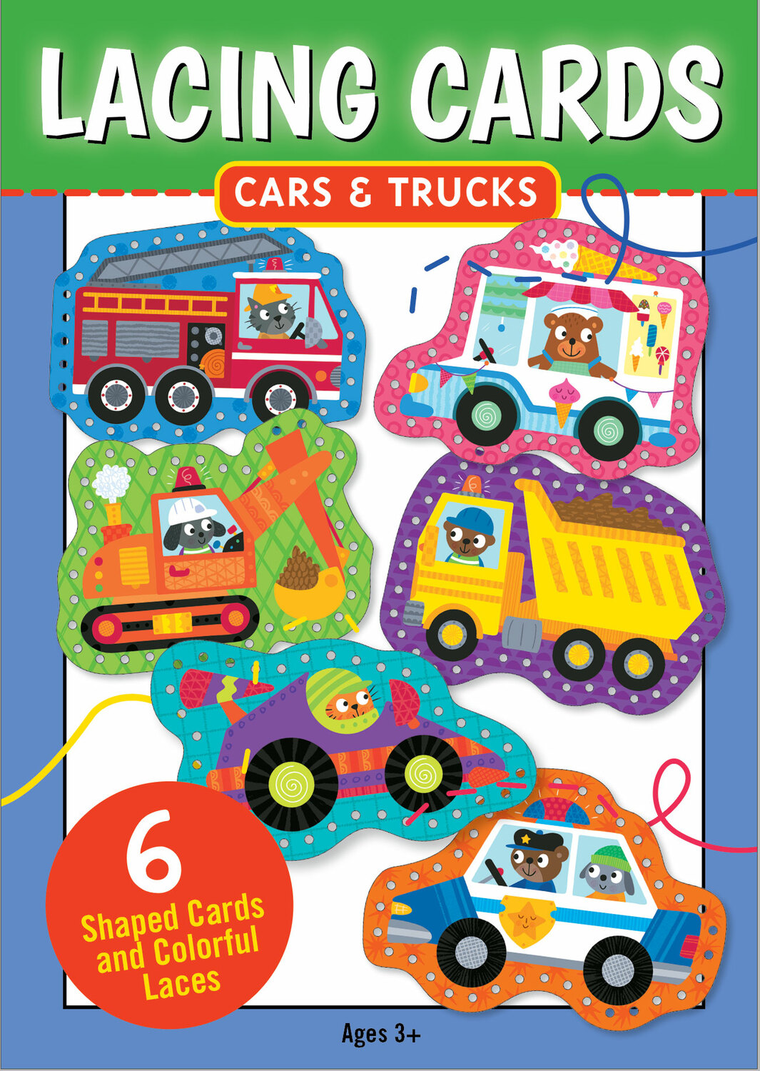 Cars & Trucks Lacing Cards (set of 6 cards)