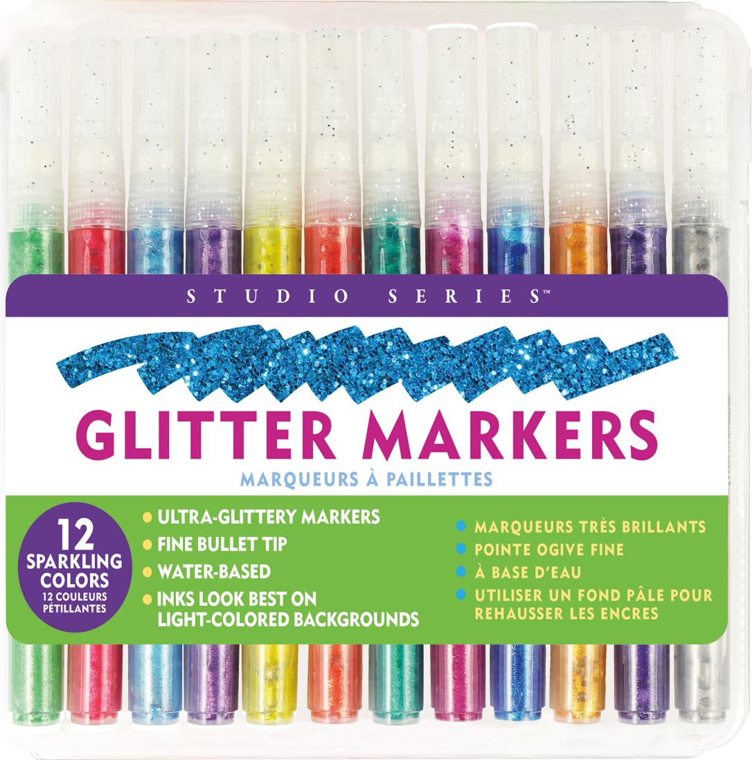Studio Series Glitter Marker Set (12-Piece Set) - Givens Books and