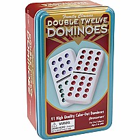 Double Twelve Color Dot Dominoes In Tin