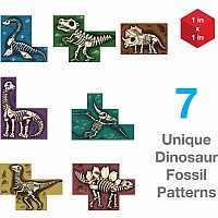 PicassoTiles Magnetic Fossil Dinosaur 3D Puzzle Cube Building Blocks