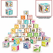 PicassoTiles 36 Piece Magnetic Cubes Alphabet and Numbers