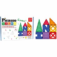 PicassoTiles 33 Piece Educational Set Magnet Building Tiles 9 Different Shapes