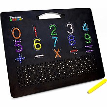 Double Sided 12"x10" Large Magnetic Drawing Board (with Letters and Numbers)