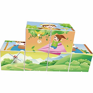 PicassoTiles 6 Piece Magnetic Magic Puzzle Cube Set