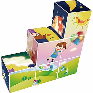 PicassoTiles 6 Piece Magnetic Magic Puzzle Cube Set
