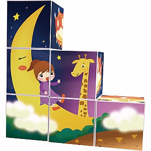PicassoTiles 6 Piece Magnetic Magic Puzzle Cube Set