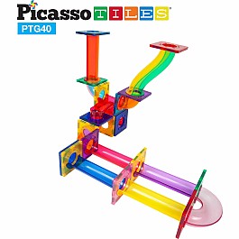 PicassoTiles 40pc Marble Run Building Blocks PTG40