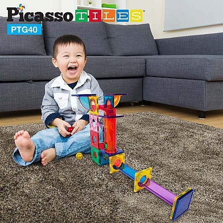 PicassoTiles 40pc Marble Run Building Blocks PTG40