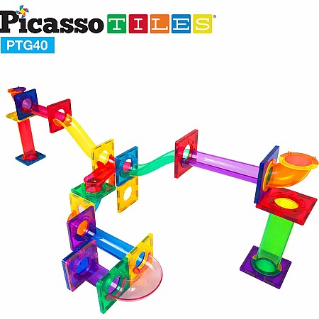 PicassoTiles 40pc Marble Run Building Blocks PTG40