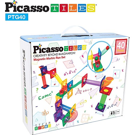 PicassoTiles 40pc Marble Run Building Blocks PTG40