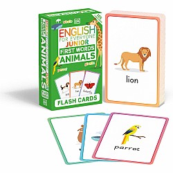 English for Everyone Junior: First Words Animals Flash Cards