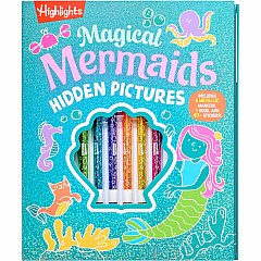 Magical Mermaids Hidden Pictures: Kids Mermaid Coloring Book with Markers Featuring Over 40 Ready-to-Color Stickers, Hidden Pic