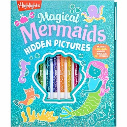 Magical Mermaids Hidden Pictures: Kids Mermaid Coloring Book with Markers Featuring Over 40 Ready-to-Color Stickers, Hidden Pic