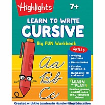 Learn to Write Cursive Big Fun Workbook: 110-Page Cursive Handwriting Workbook, Step-by-Step Instructions for Cursive Writing P
