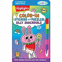 Color-In Stickers and Puzzles! Silly Snackimals: Deliciously Cute Hidden Pictures Puzzles and Sticker Activity Book with Color-