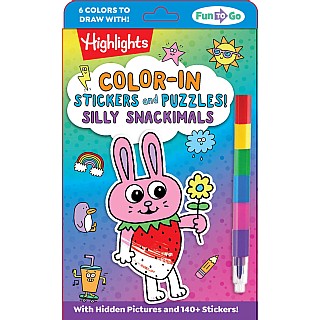 Color-In Stickers and Puzzles! Silly Snackimals: Deliciously Cute Hidden Pictures Puzzles and Sticker Activity Book with Color-