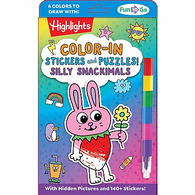 Color-In Stickers and Puzzles! Silly Snackimals: Deliciously Cute Hidden Pictures Puzzles and Sticker Activity Book with Color-