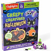 Creepy Creatures Halloween: Build, Puzzle & Play: Hidden Pictures Activity Book with 100 Plus-Plus Blocks and 50 Stickers, Glow