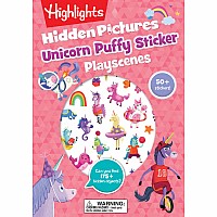 Unicorn Hidden Pictures Puffy Sticker Playscenes: Unicorn Sticker Activity Book, 50+ Reusable Stickers, Decorate Pictures and S
