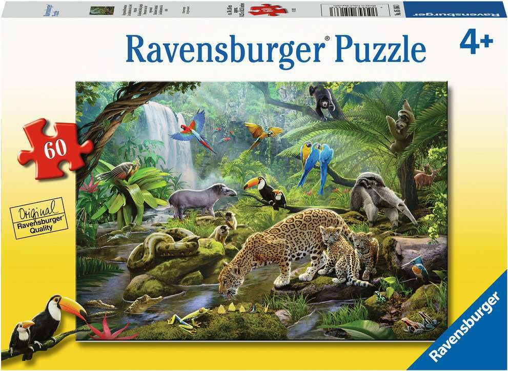 Proberen stuk onderhoud 60 Pc Rainforest Animals Puzzle - Ravensburger