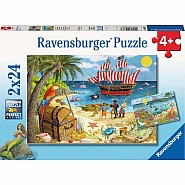 Ravensburger 2x24 Piece Jigsaw Puzzle: Pirates and Mermaids