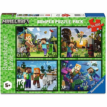 Ravensburger "Minecraft Bumper Pack Puzzle" (100 pc 4 in 1 Puzzle)