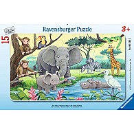 15 pc Animals of Africa Board Puzzle