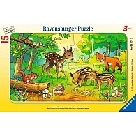 15 pc Animal Babies of the Forest Board Puzzle