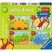 My First Puzzles: Jolly Dinos (2, 3, 4, 5 Piece Puzzles)