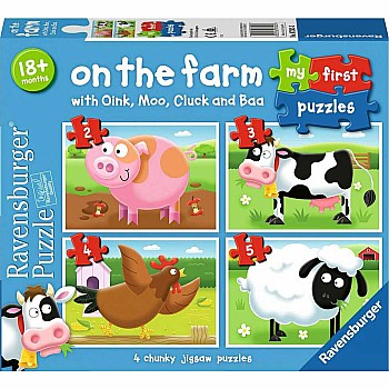 Ravensburger "My First Puzzles: On The Farm" (2, 3, 4, 5 Pc Puzzles)