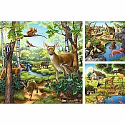 Forest/Zoo/Domestic Anim. 3x49 Pc Puzzle