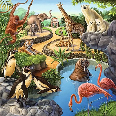Forest/Zoo/Domestic Anim. 3x49 Pc Puzzle