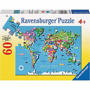 60 Piece World Map Puzzle
