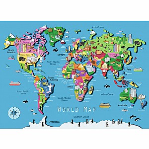 60 pc World Map
