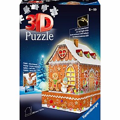 257 Piece 3D Puzzle Gingerbread House Night
