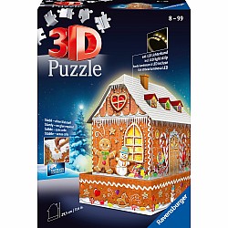 3D Puzzle Gingerbread House Night