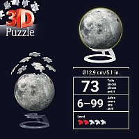 3D Puzzle Ball Glow-in-the-Dark "The Moon" - 72 Pieces