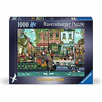 Jigsaw Puzzle Riverside Town 1000pc - 1000 Pieces Puzzle