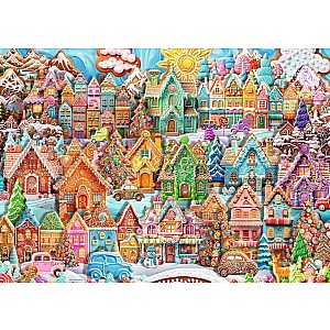 Jigsaw Puzzle Christmas Cookie Village - 1000 Pieces Puzzle