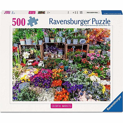 Flower Market, France 500 Pc Puzzle