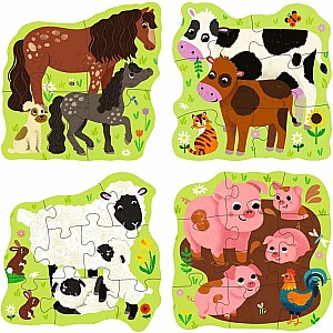 Puzzle Up - Farm Animals Puzzle (4, 6, 8, 10 pc)