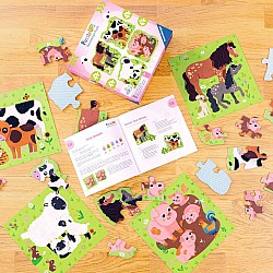 Puzzle Up - Farm Animals Puzzle (4, 6, 8, 10 pc)
