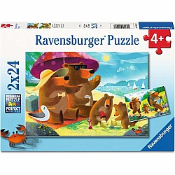 Children’s Jigsaw Puzzle Bear Family Vacations - 24 Pieces Puzzle